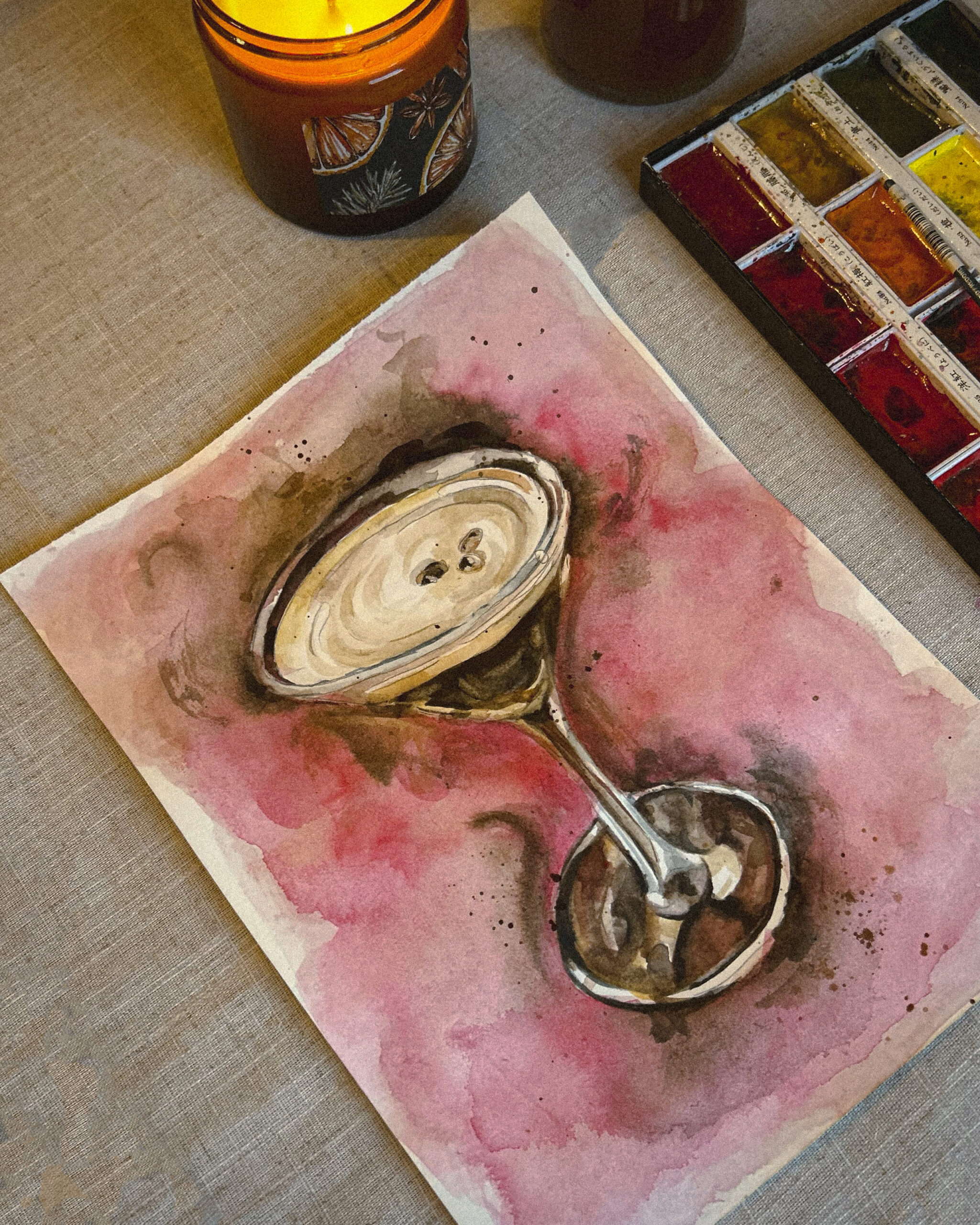 Espresso Martini in Watercolour